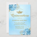 Search for blue gold quinceanera invitations Tiara
