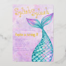 Search for gold mermaid birthday invitations Splish splash