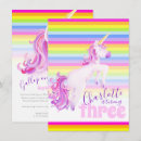 Search for unicorn 3rd birthday invitations Unicorns