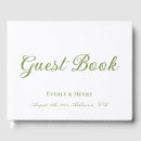 Search for green white wedding guest books Modern minimalist