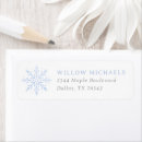 Search for blue snowflakes return address labels Glitter