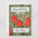 Search for red poppy birthday cards Botanical