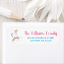 Search for rainbow unicorn return address labels Birthday