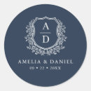 Search for navy wedding stickers Classic round
