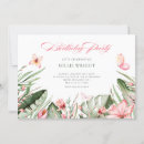Search for tropical flowers birthday invitations Leaves