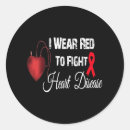 Search for heart disease stickers I wear red