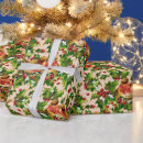 Search for christmas bird wrapping paper Red