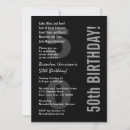 Search for silver black white 50th birthday invitations Fifty