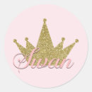 Search for gold glitter crown stickers Pink