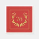 Search for monogram christmas napkins Antlers