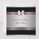Search for black pink silver invitations Bow