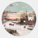Search for vintage winter scene stickers Church