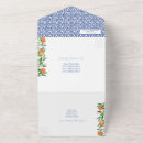 Search for blue orange white wedding invitations For her