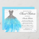Search for teal blue sweet 16 invitations 16th