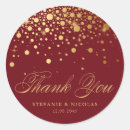 Search for gold confetti wedding stickers Thank you