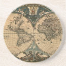 Search for old world map coasters Antique
