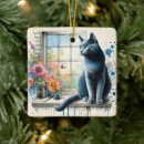 Search for russian blue cat christmas tree decorations Cute