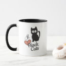 Search for i love black cats mugs Kitty