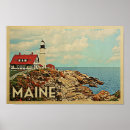 Search for vintage maine travel posters Lighthouse