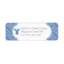 Search for greek key return address labels Blue