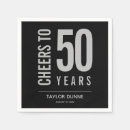 Search for cheers to 50 years napkins Modern typography