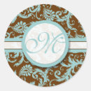 Search for aqua damask stickers Brown