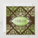 Search for lime brown invitations Damask