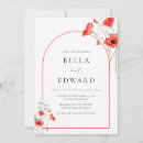 Search for red poppies wedding invitations Modern