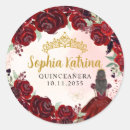 Search for red quinceanera stickers 15th birthday party