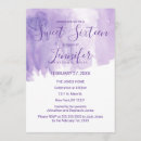 Search for violet sweet 16 invitations Watercolor