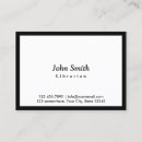 Search for librarian business cards Library