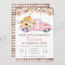 Search for pink pumpkin 1st birthday invitations Fall
