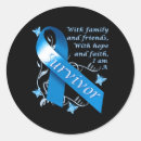 Search for colon cancer ribbon stickers Blue