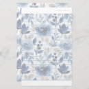 Search for lined floral stationery paper Blue