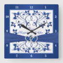 Search for white and blue kitchen clocks Floral
