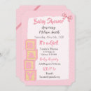 Search for blocks baby shower invitations Pink