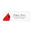 Search for red cardinal return address labels Xmas