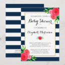 Search for navy blue stripes baby shower invitations Elegant