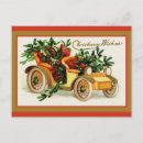 Search for vintage car christmas postcards Greetings