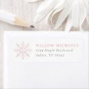 Search for pink snowflake return address labels Glitter