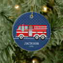 Search for blue truck holiday decor Fire engine