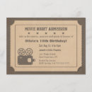 Search for retro movie ticket invitations Party