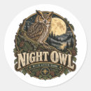Search for vintage owl stickers Full moon
