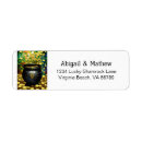 Search for shamrock return address labels Green and gold