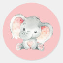 Search for pink elephant baby shower stickers Safari