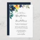 Search for navy and yellow wedding invitations Watercolor flowers