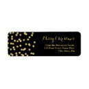 Search for gold glitter confetti return address labels Black