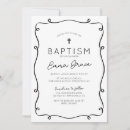 Search for black and white christening invitations Minimalist