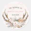 Search for antler wedding stickers Bohemian