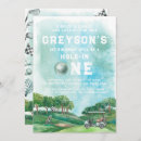 Search for hole in one birthday invitations Watercolor